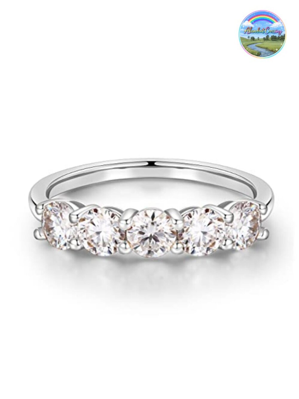 Moissanite Wedding Band 925 Sterling Silver Promise Ring